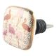 Baby Pink With Red Flamingo Square Ceramic Wine Stopper